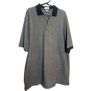 Vintage Sea Palms by Hartwell‎ Polo Shirt XL Black White Check Cotton Bulgaria